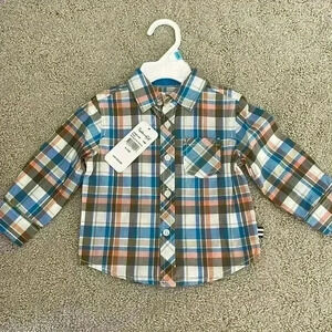 NWT Splendid plaid button up